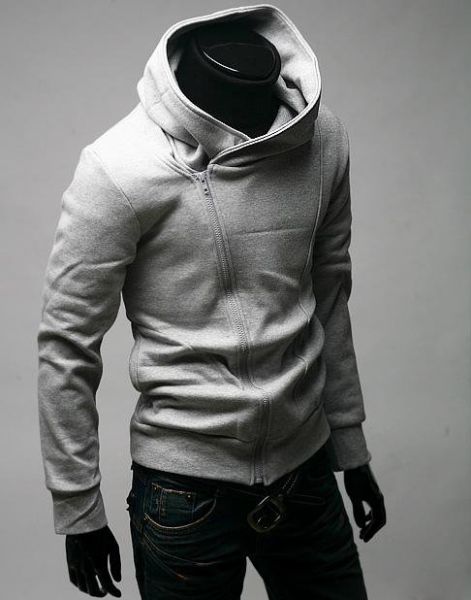 Jaqueta de Moletom Masculina com Ziper na Diagonal.