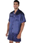 Pijama masculino curto em Cetim estampado